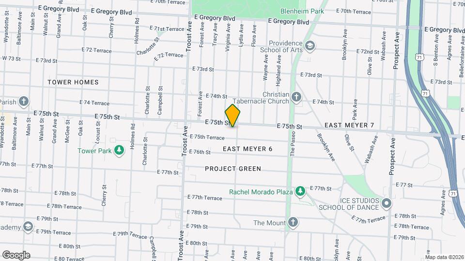 7506 Lydia Ave Map and Location Details