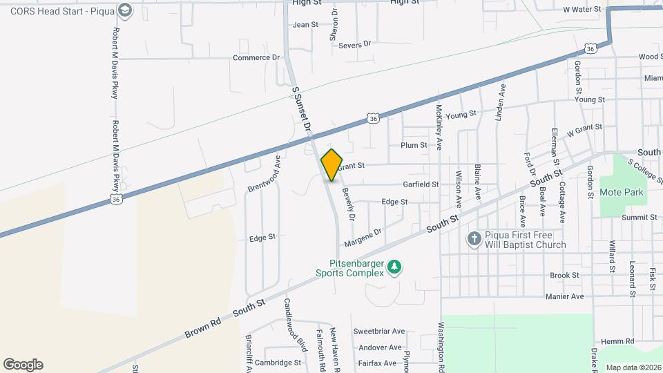 599 S Sunset Dr Mapa y Detalles de la Ubicación