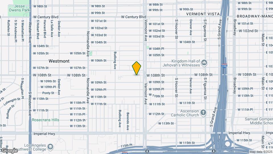 1026 W 108th St, Unit Front House Mapa y Detalles de la Ubicación