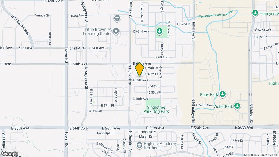 19443 E 59th Ave Mapa y Detalles de la Ubicación