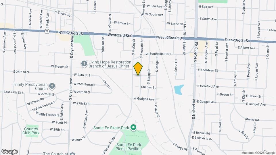 1502 S Pleasant St Map and Location Details