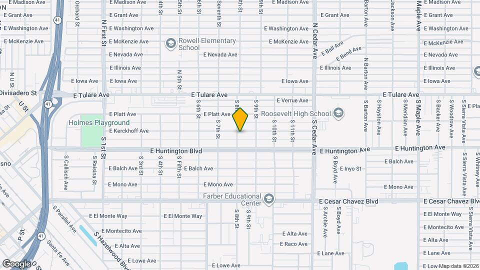 3804 E Kerckhoff Ave Map and Location Details