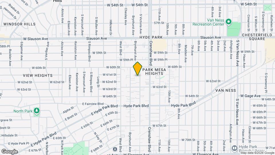 6117 1/2 S Victoria Ave Map and Location Details