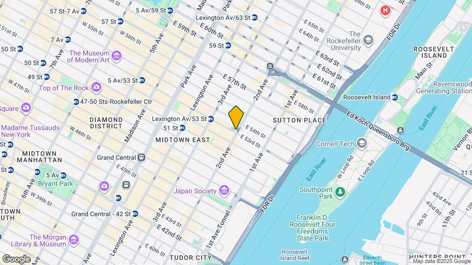 E. 53rd St, 2Nd Ave Mapa y Detalles de la Ubicación