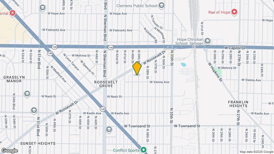 3821 N 39th St Map and Location Details