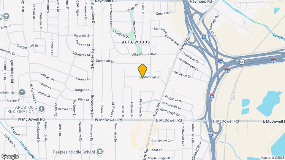 233 Colonial Dr Map and Location Details