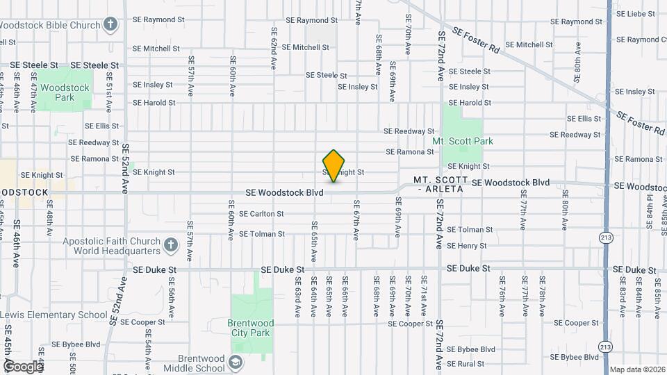 6547 SE Woodstock Blvd Mapa y Detalles de la Ubicación