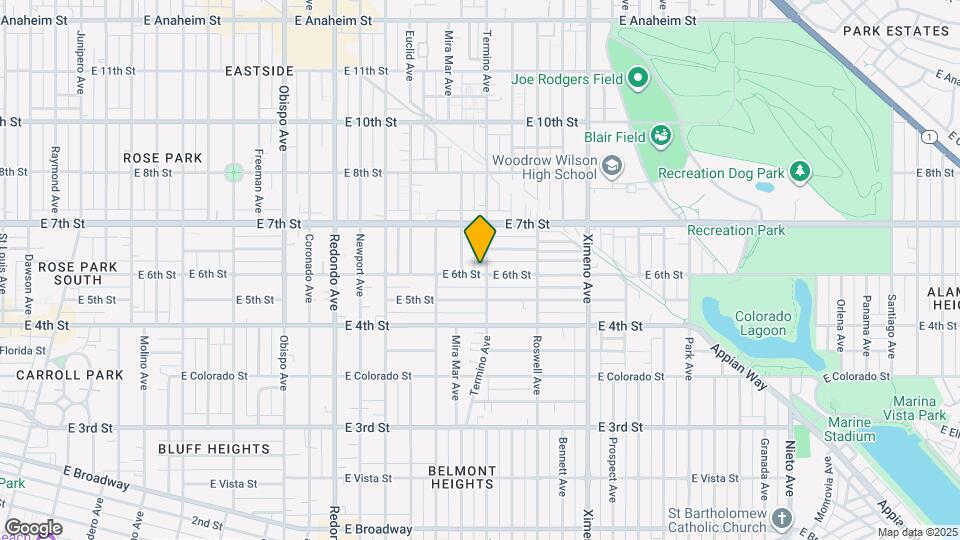 601 Termino Ave Map and Location Details