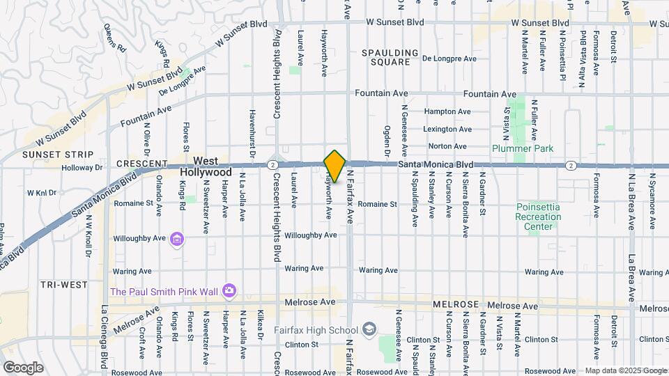 1028 N Hayworth Ave Map and Location Details