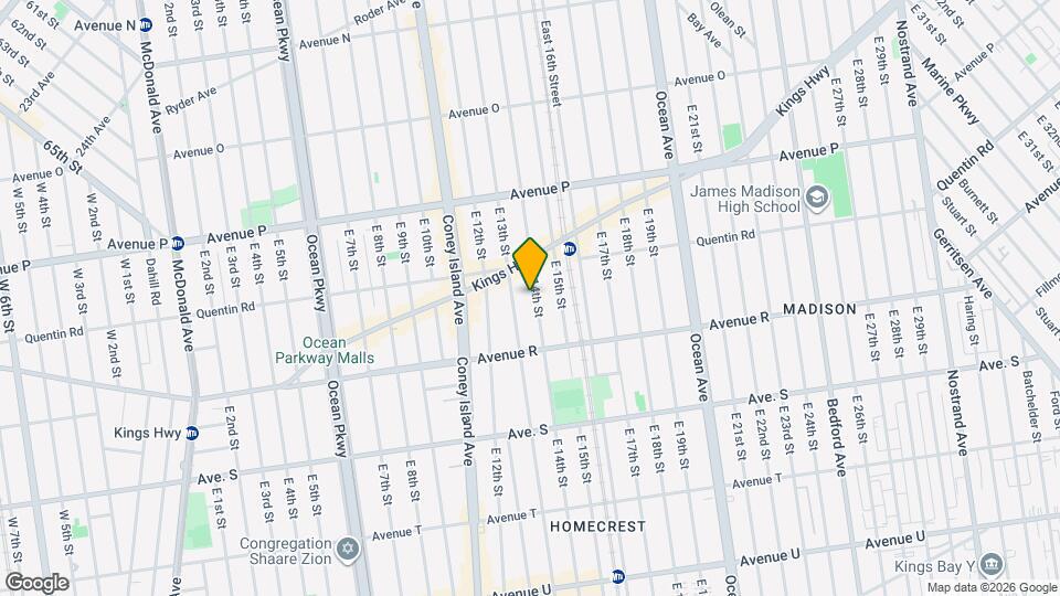 1730 E 14th St Map and Location Details