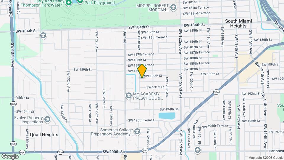 12471 SW 190th Terrace Map and Location Details