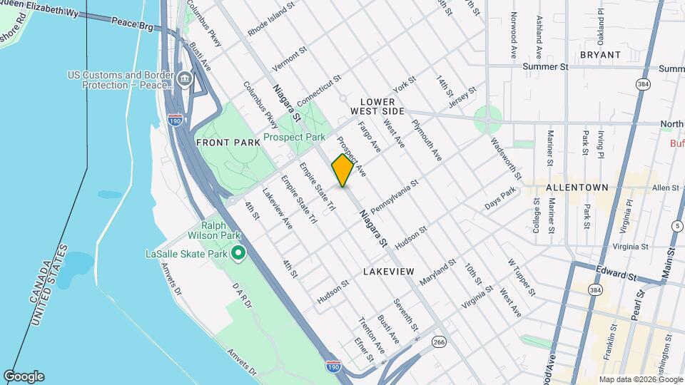 574 Niagara St, Unit Apt 1 Map and Location Details