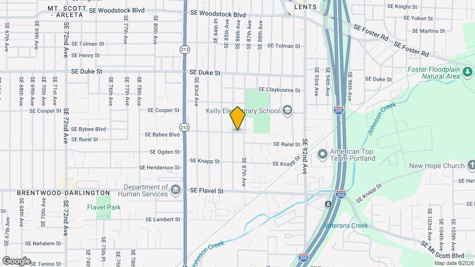 8608 SE Bybee Blvd Mapa y Detalles de la Ubicación