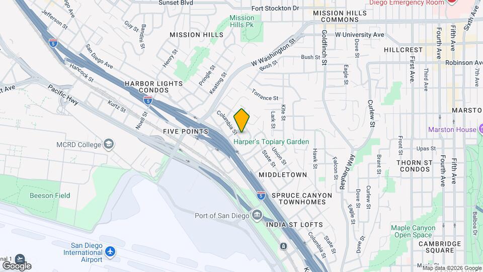 3629 Columbia St, Unit 3629 Map and Location Details