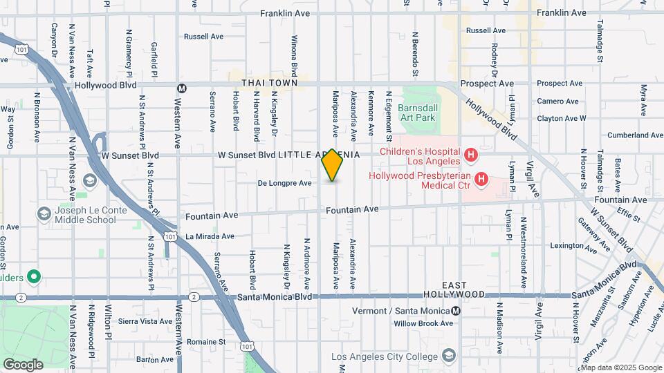 1341 Mariposa Ave Map and Location Details