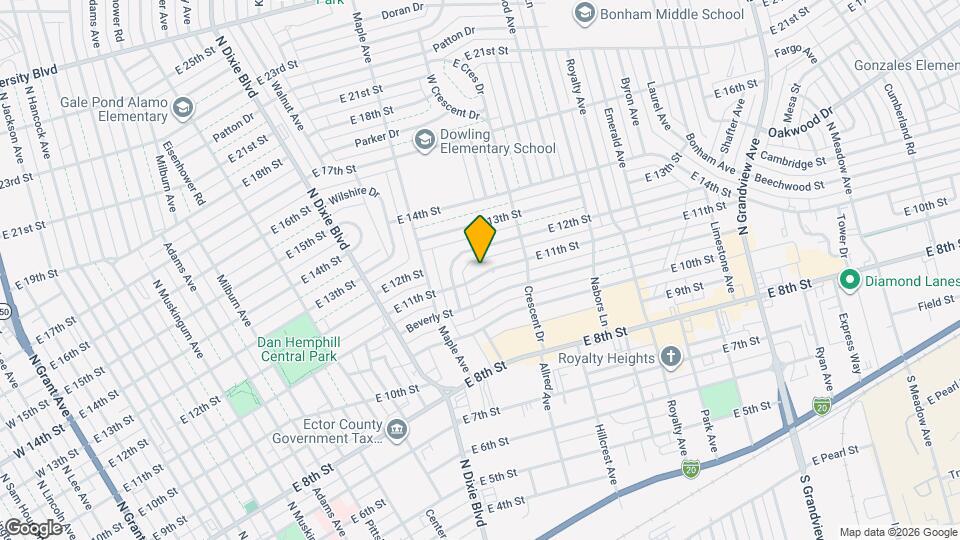 1513 E 11th St Map and Location Details