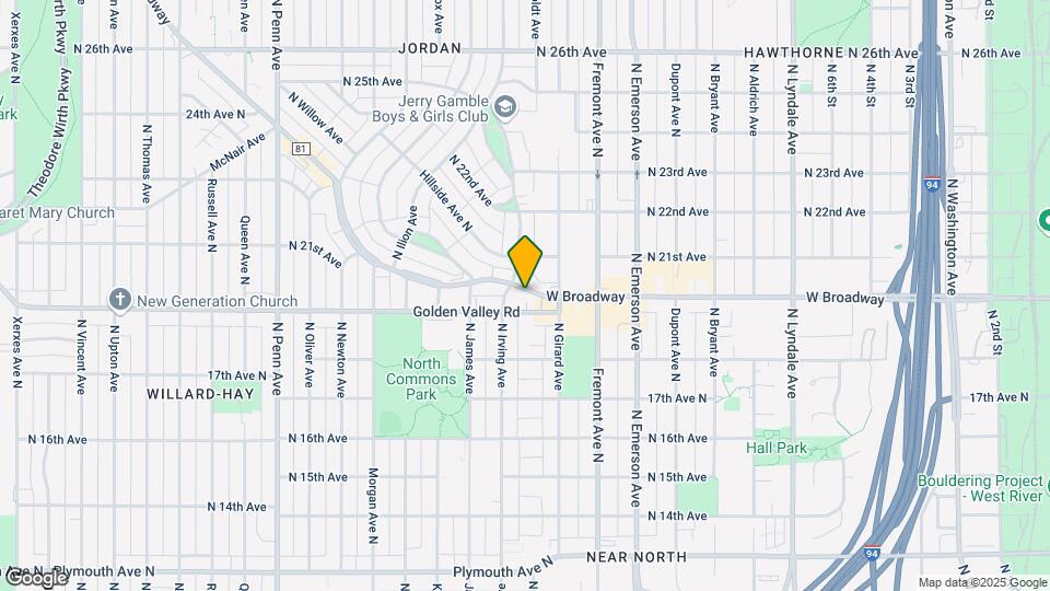1405-1407 W Broadway Ave Map and Location Details