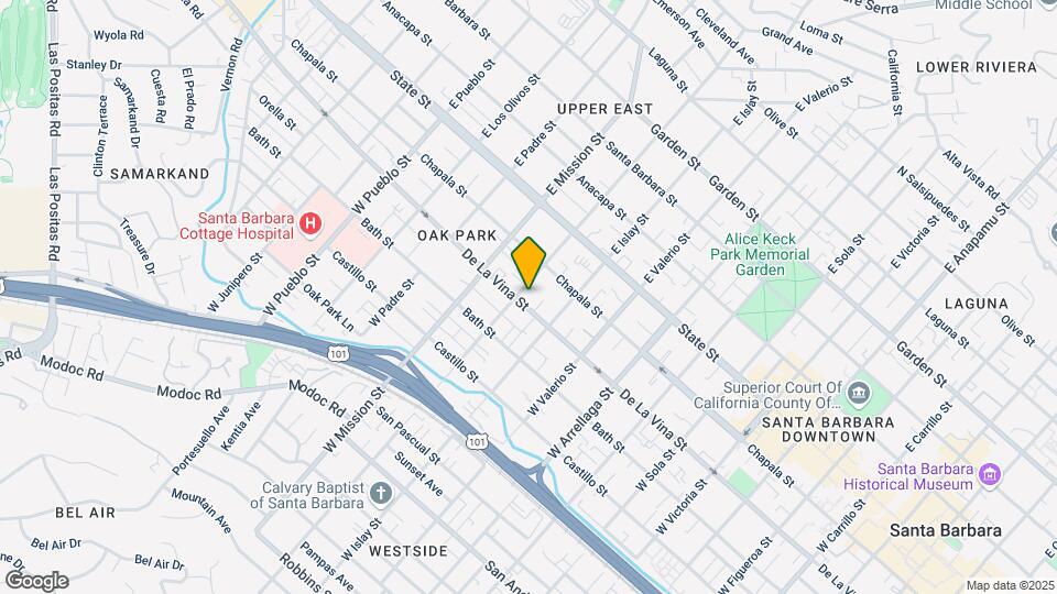 1830 De La Vina St. Map and Location Details