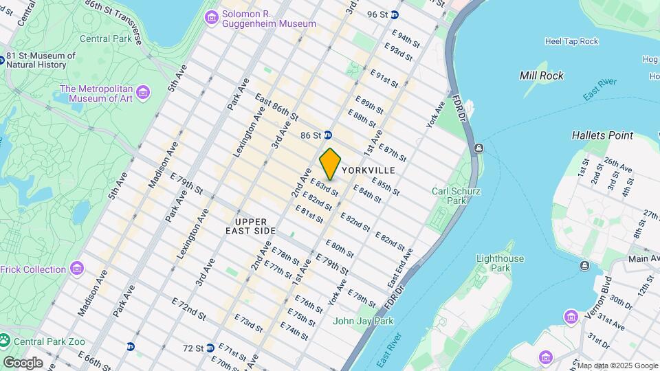 325 E 83rd Street Mapa y Detalles de la Ubicación