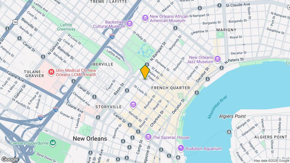 606 Burgundy St Mapa y Detalles de la Ubicación