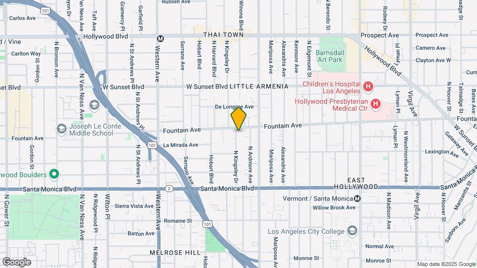 1270 N Kingsley Dr Mapa y Detalles de la Ubicación