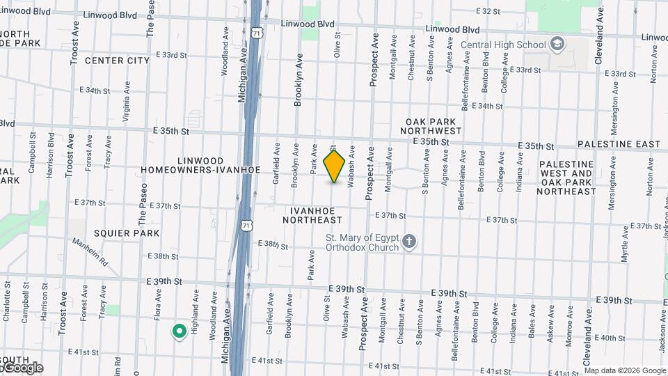3619 Olive St Map and Location Details