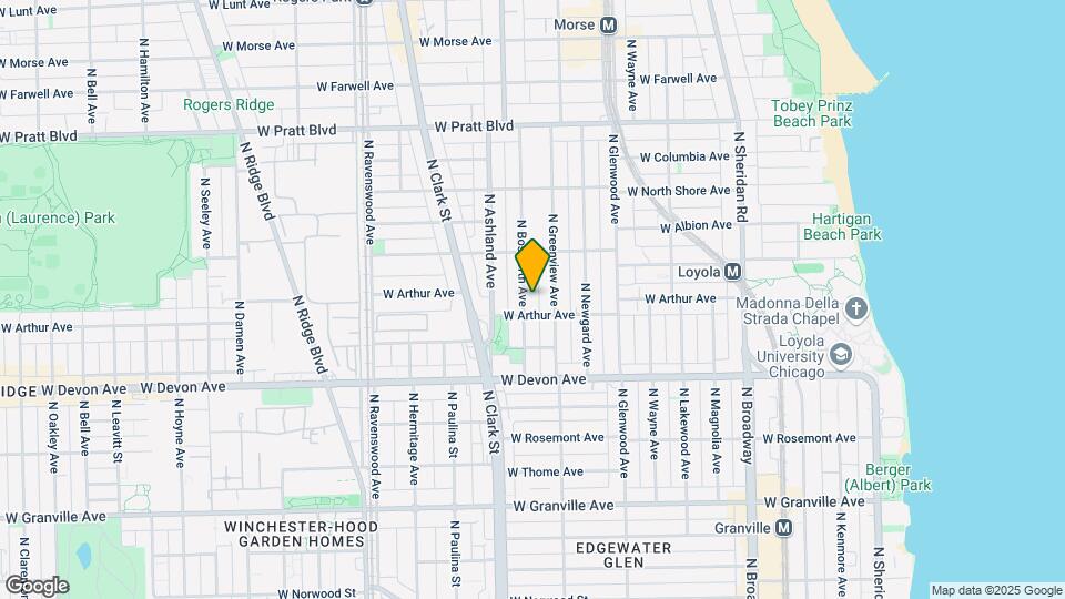 6513 N Bosworth Ave, Unit Sunny Flat on Bosworth Map and Location Details