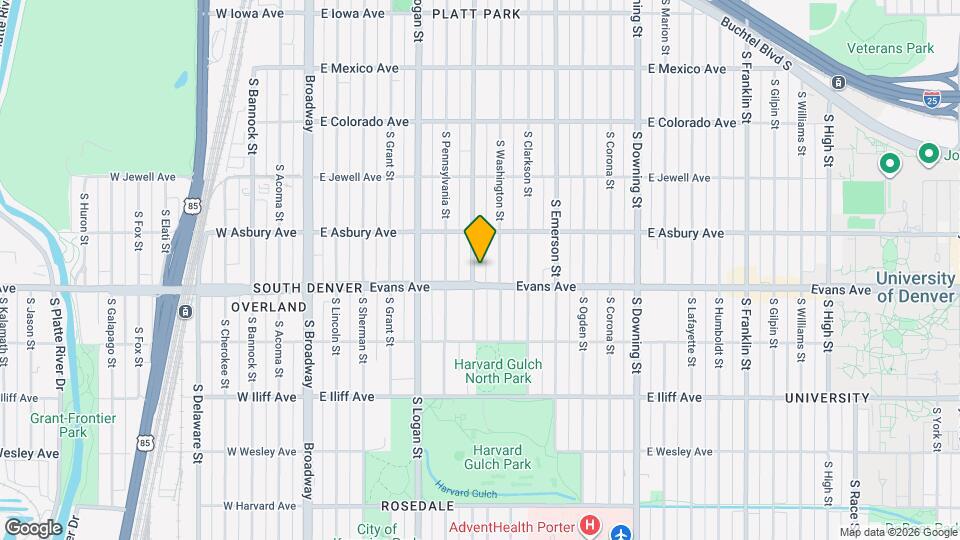 2070 S Pearl St, Unit Tower 1-1710 Mapa y Detalles de la Ubicación