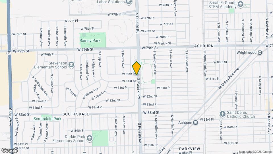 8046 S Pulaski Rd Map and Location Details