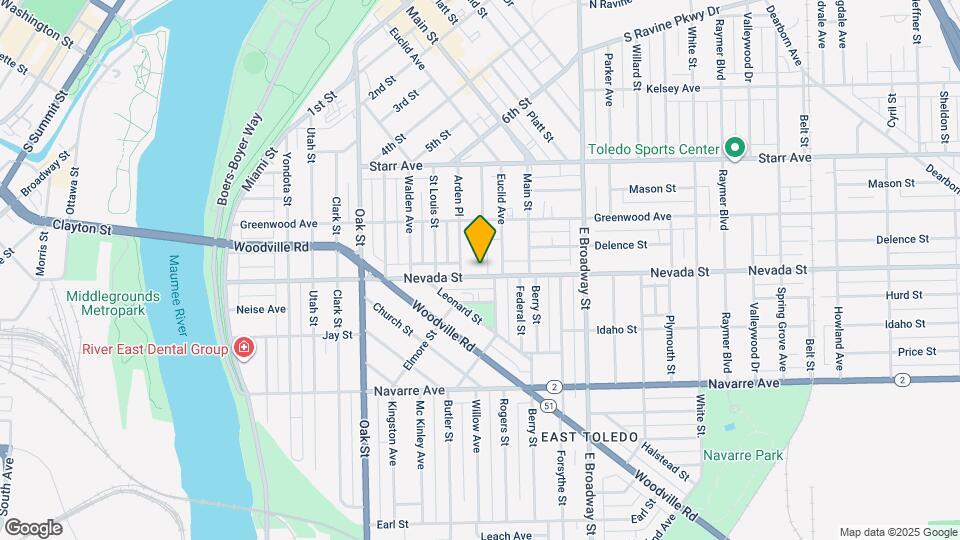 621 Nevada St Map and Location Details