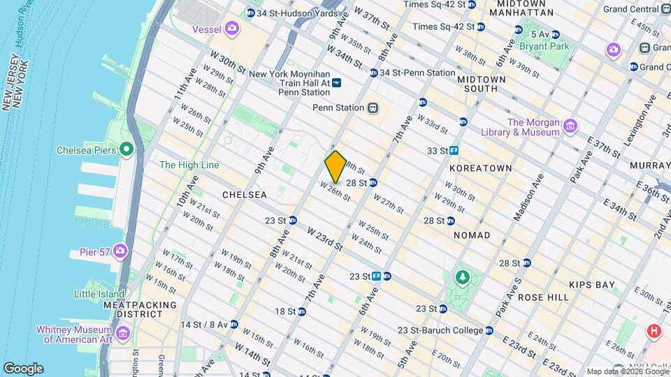 233 W 26th St Map and Location Details