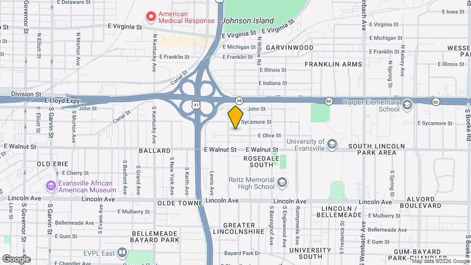 1312 E Olive St Map and Location Details