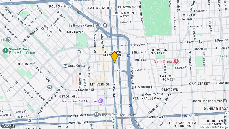 1029 St Paul St Map and Location Details