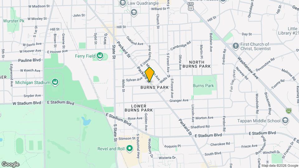 1116 Packard St Map and Location Details