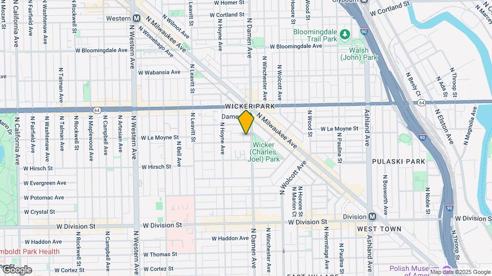 1500 N Damen Apartments Map and Location Details