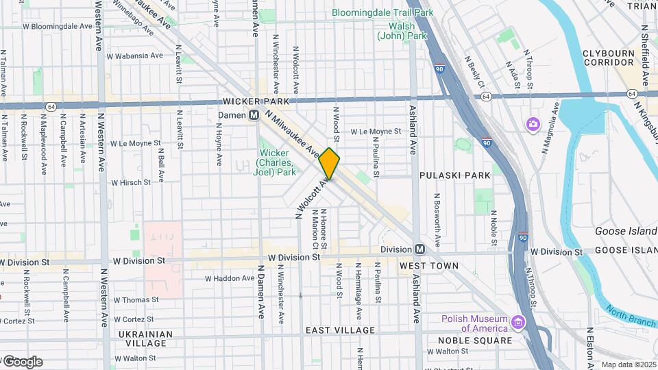 1333 N Wicker Park Ave Map and Location Details