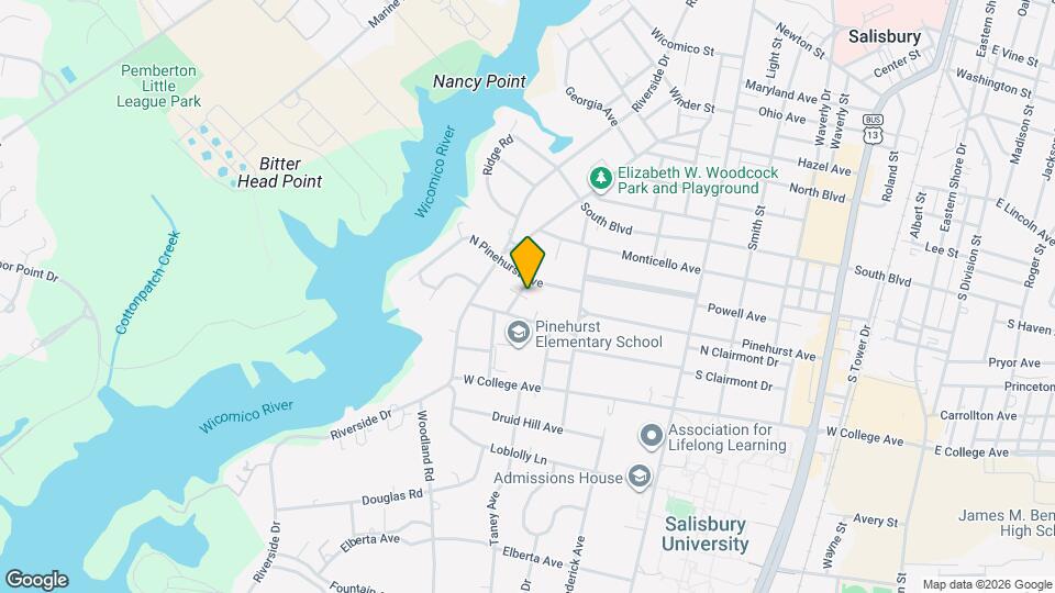 905 Evergreen Ave Map and Location Details