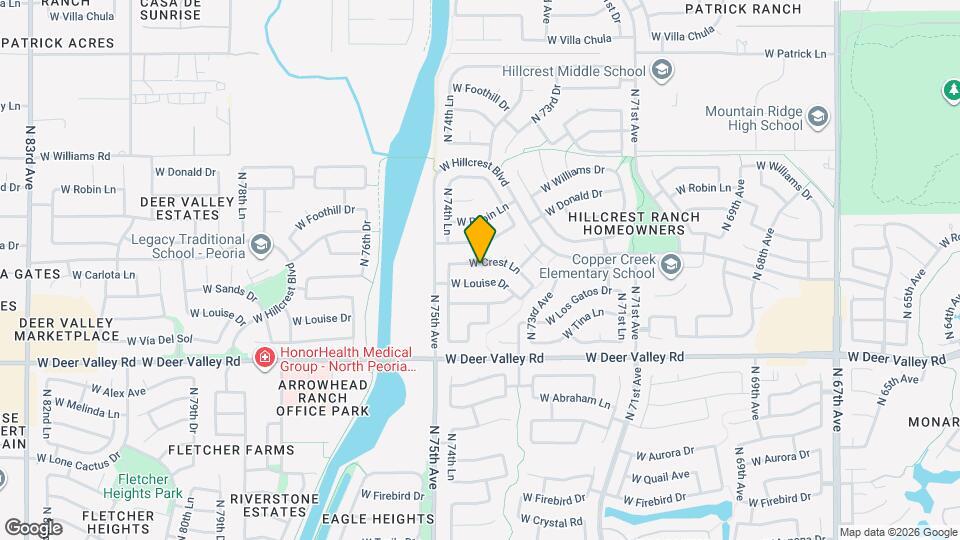 7439 W Crest Ln Map and Location Details