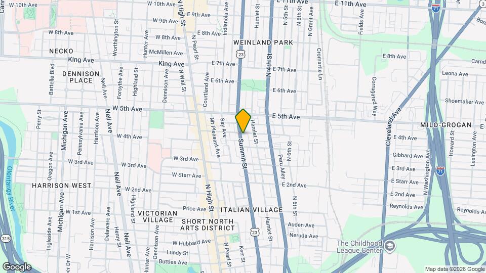 1114 Summit St Map and Location Details