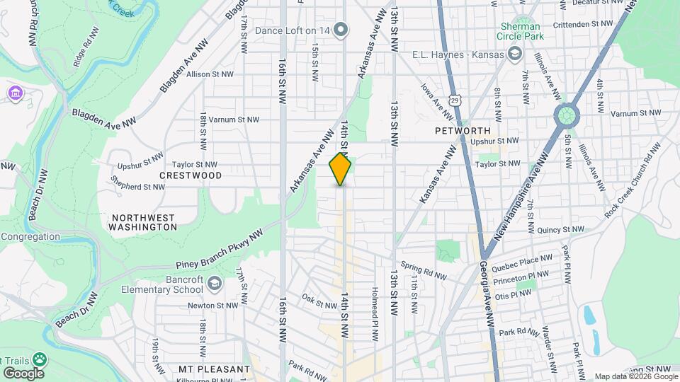 3934 14th St NW, Unit 102 Map and Location Details