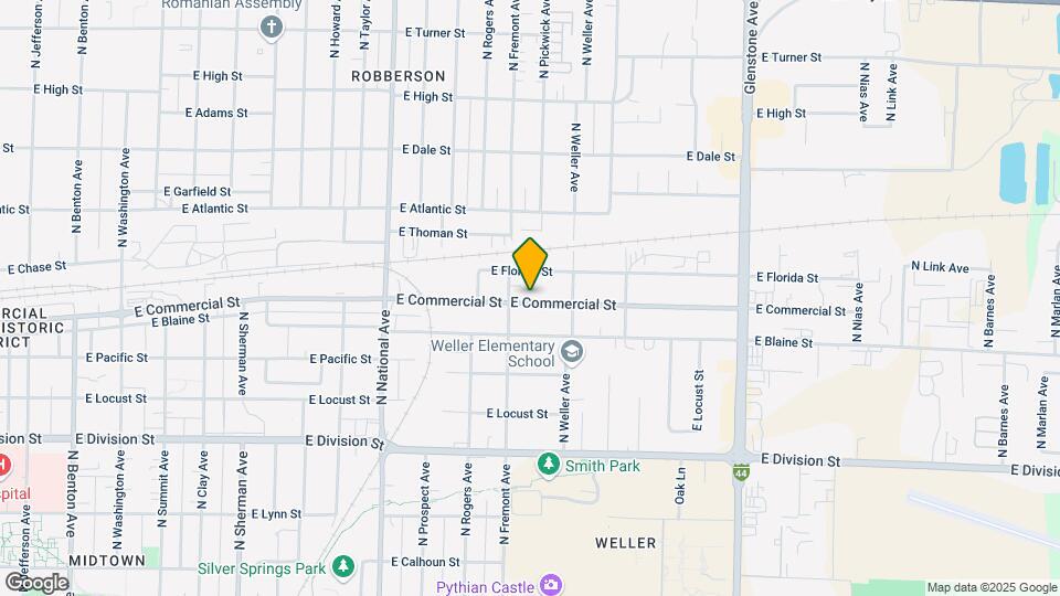 1421 E Commercial St Map and Location Details