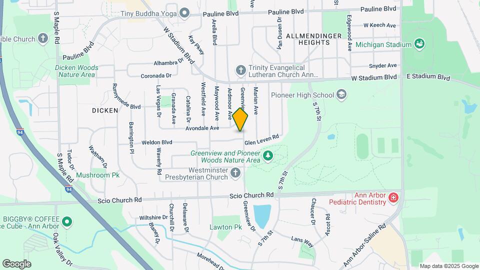 1640 Greenview Dr Map and Location Details