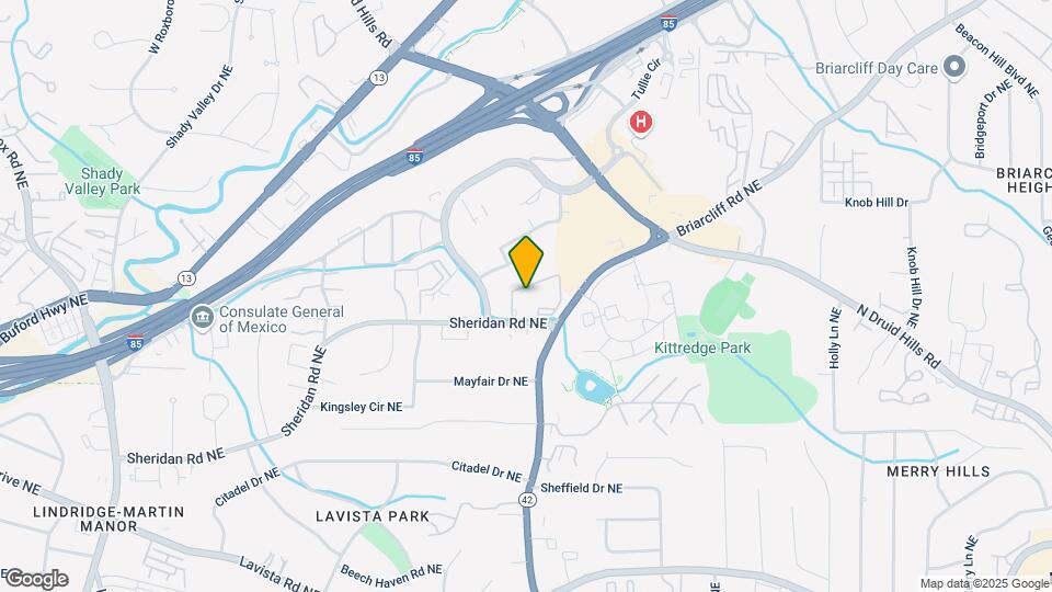 Hawthorne North Druid Hills Mapa y Detalles de la Ubicación