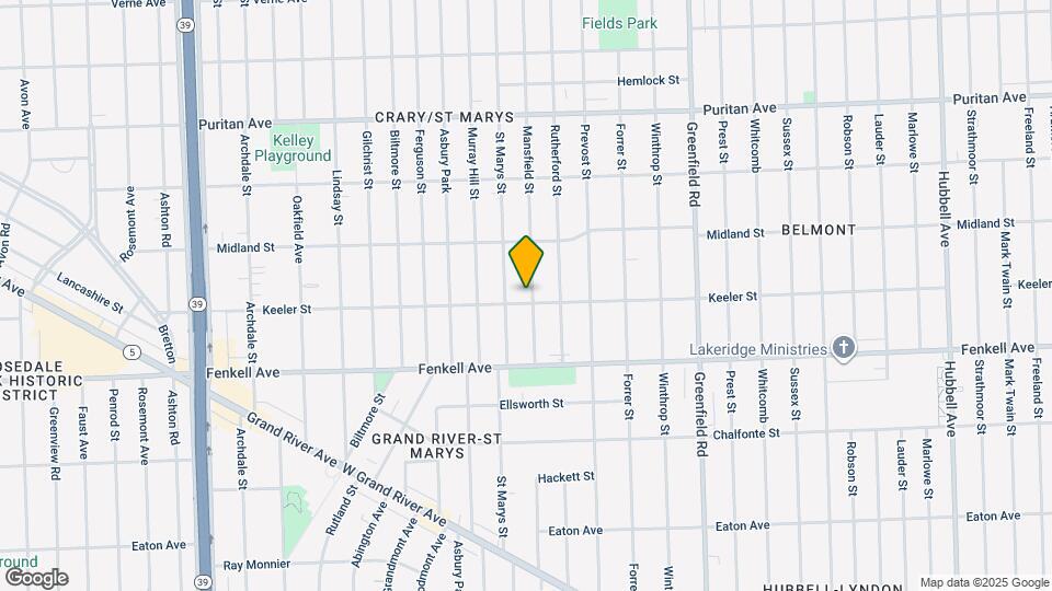15411 Mansfield St Map and Location Details