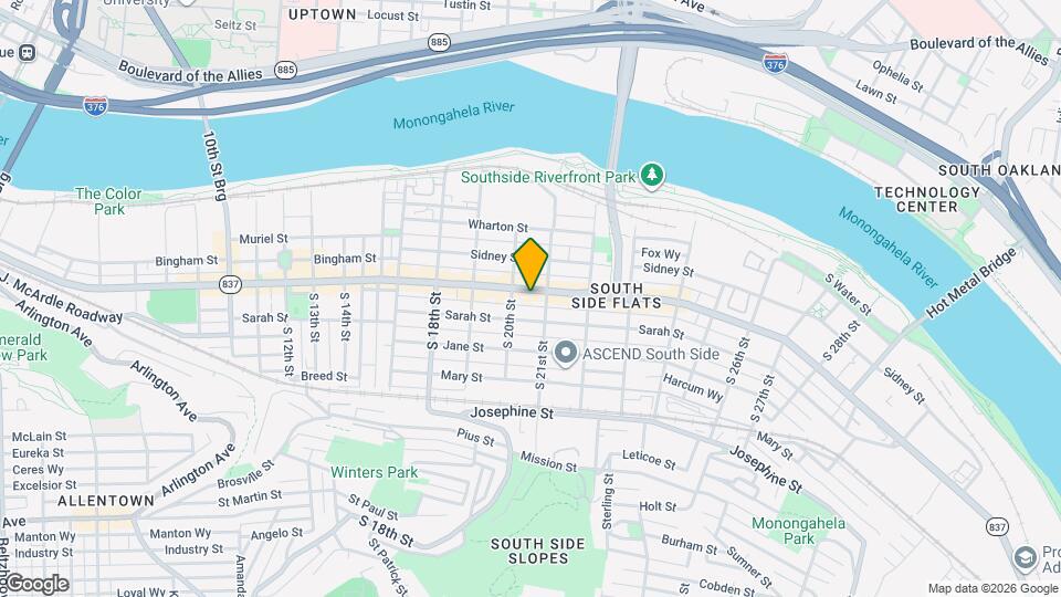 2016 E Carson St, Unit 2016 E Carson St., 2nd Floor Map and Location Details