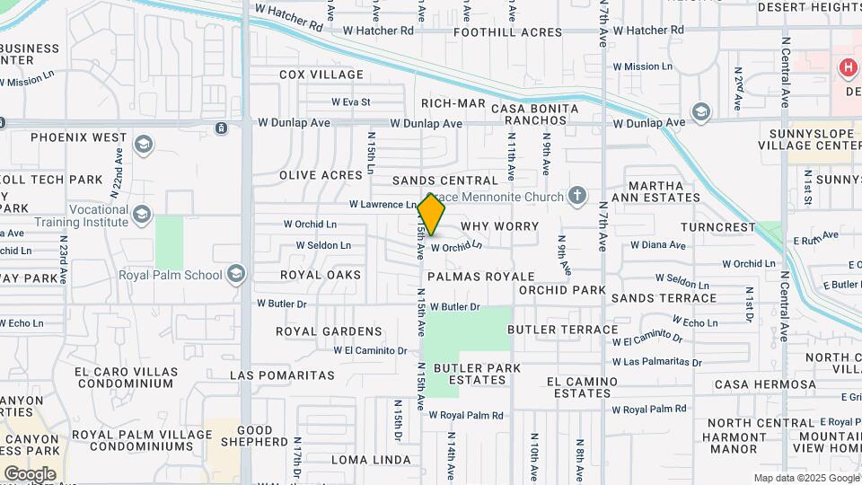 1416 W Orchid Ln Map and Location Details