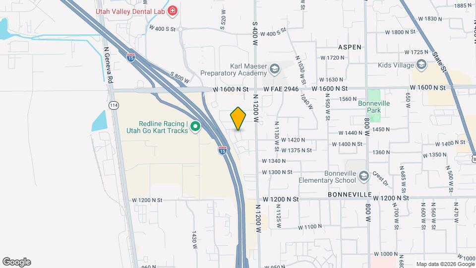 1459 N 1250 W, Unit NW Orem Stonebrook Condo Map and Location Details