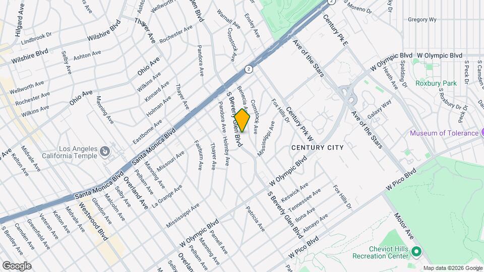 1950 S Beverly Glen Blvd Map and Location Details