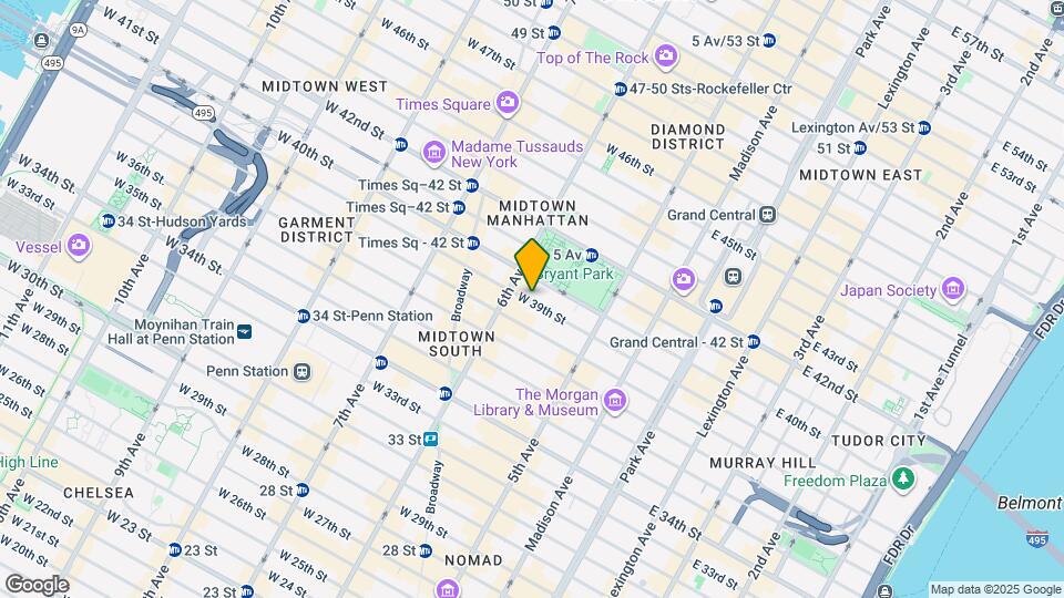 49 W 39th St Map and Location Details