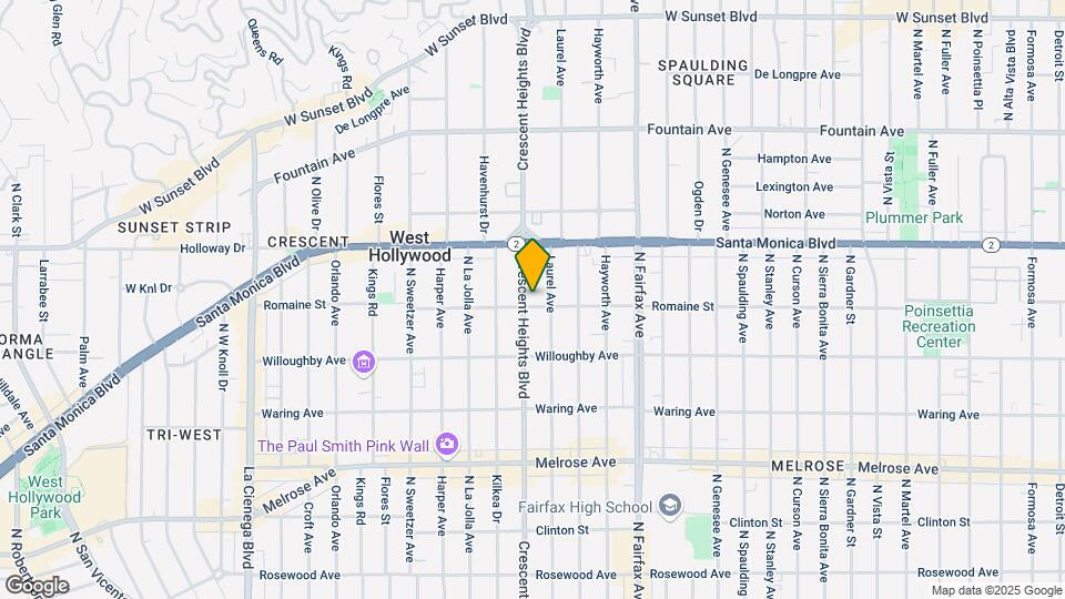 1006 N Crescent Heights Blvd Mapa y Detalles de la Ubicación